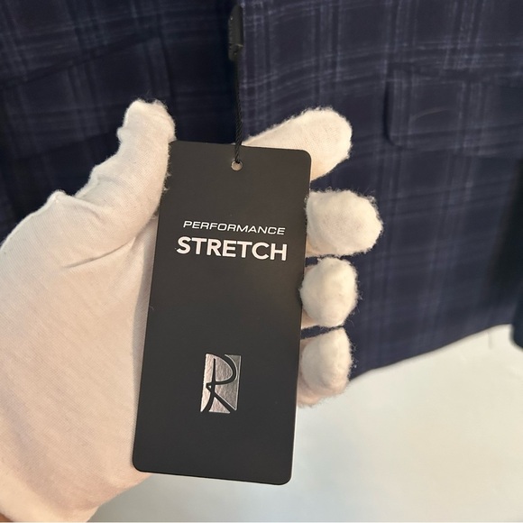 Renoir Men's Navy Plaid Blazer Size 38 Slim - Picture 4 of 15